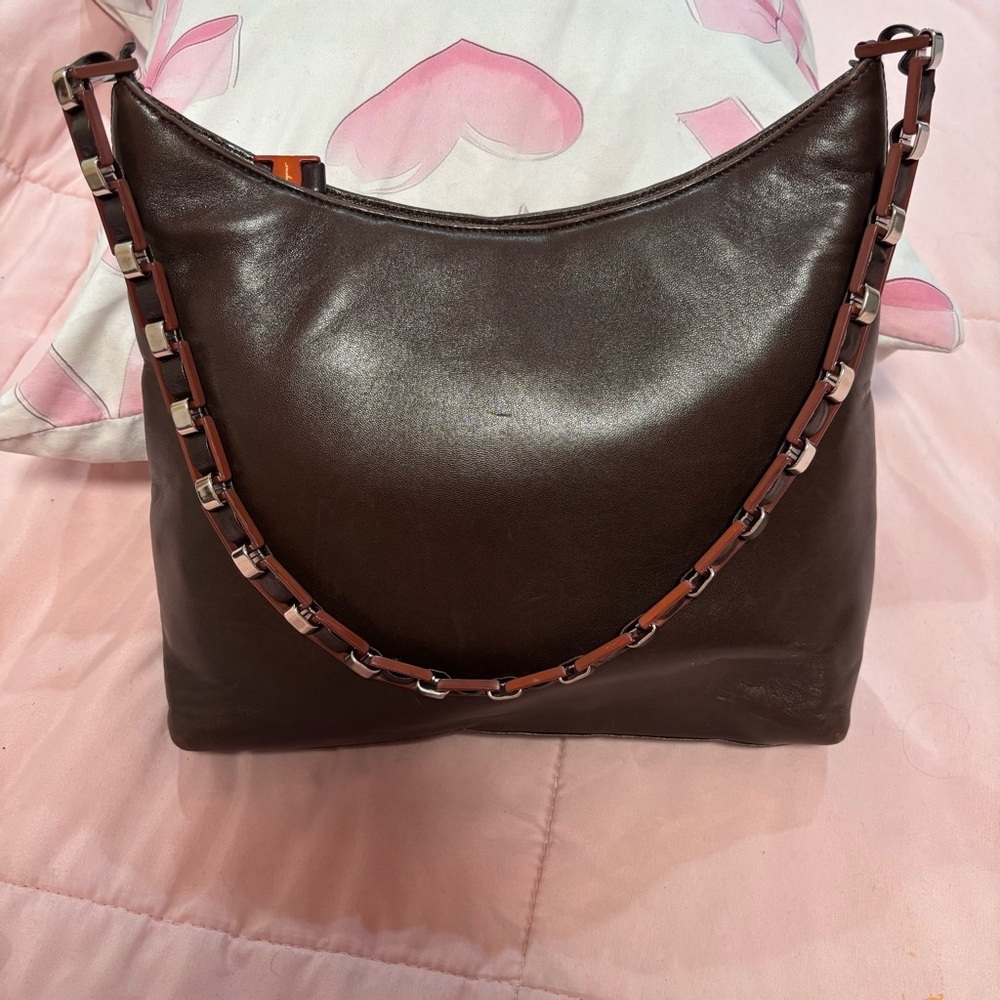 Salvatore Ferragamo Brown soft leather shoulder bag